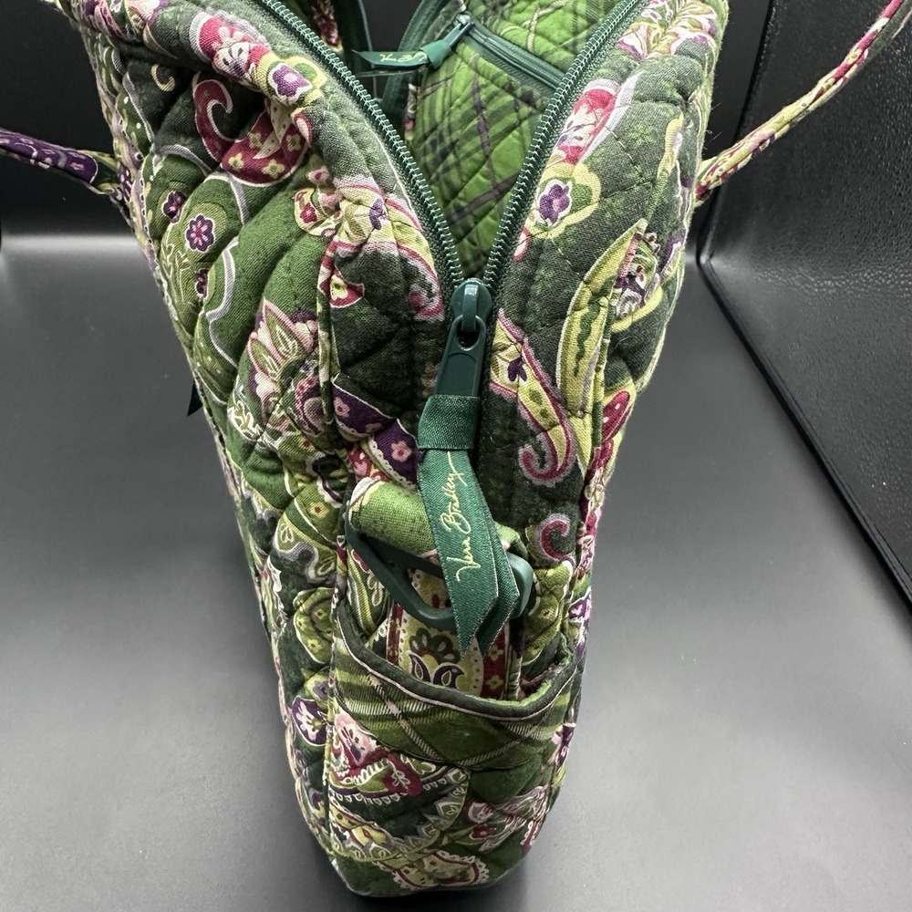 Vintage Vera Bradley Chelsea Green Computer Messenger Bag 2005 Retired No Strap - Picture 6 of 7